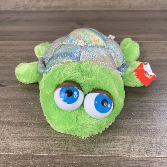 Aurora The Turtle Hand Puppet Green Plush Stuffed Animal Full Body 10" Blue Eyes - Picture 4 of 16